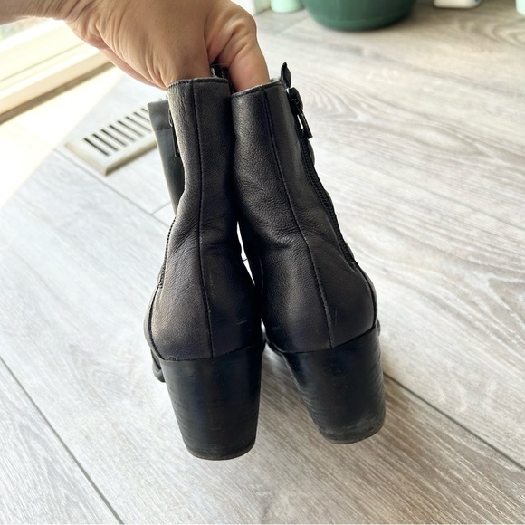 France Mode Metallic Leather Smooth Leather Mixed Ankle Boots - Picture 6 of 14